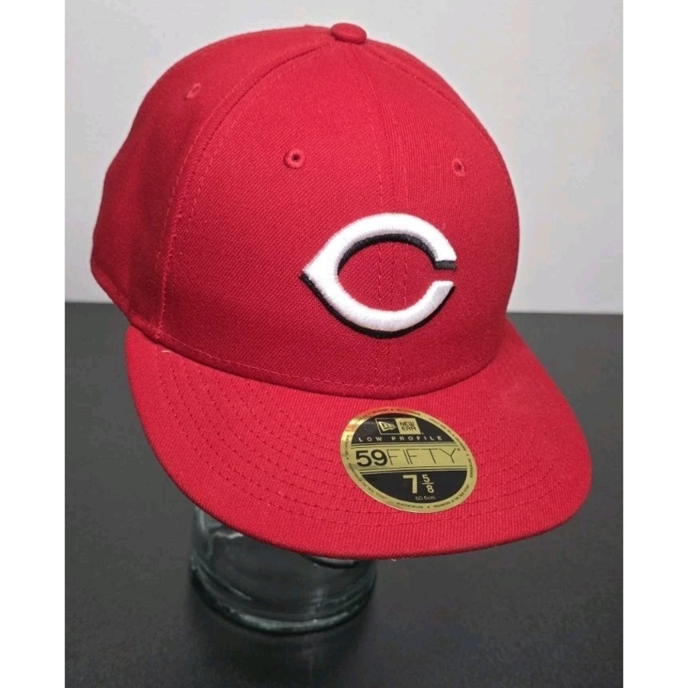 Cincinnati Reds New Era 59Fifty Baseball Cap Fitted Hat Red 7 5/8 MLB Sport